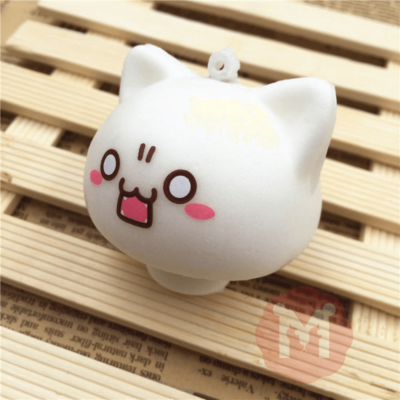 Squishy Toys Mushroom Cat Kawaii Cartoon Cute Face Decor Bag Cell Phone Straps - MRSLM