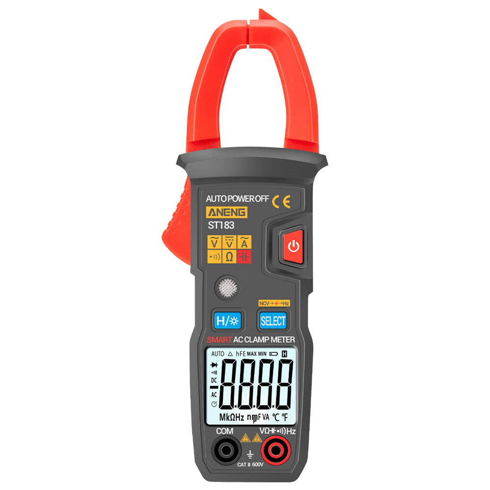 ANENG ST183 Digital Clamp Meter AC Current 6000 Counts True RMS Multimeter DC/AC Voltage Tester Hz Capacitance NCV Ohm Tests - MRSLM