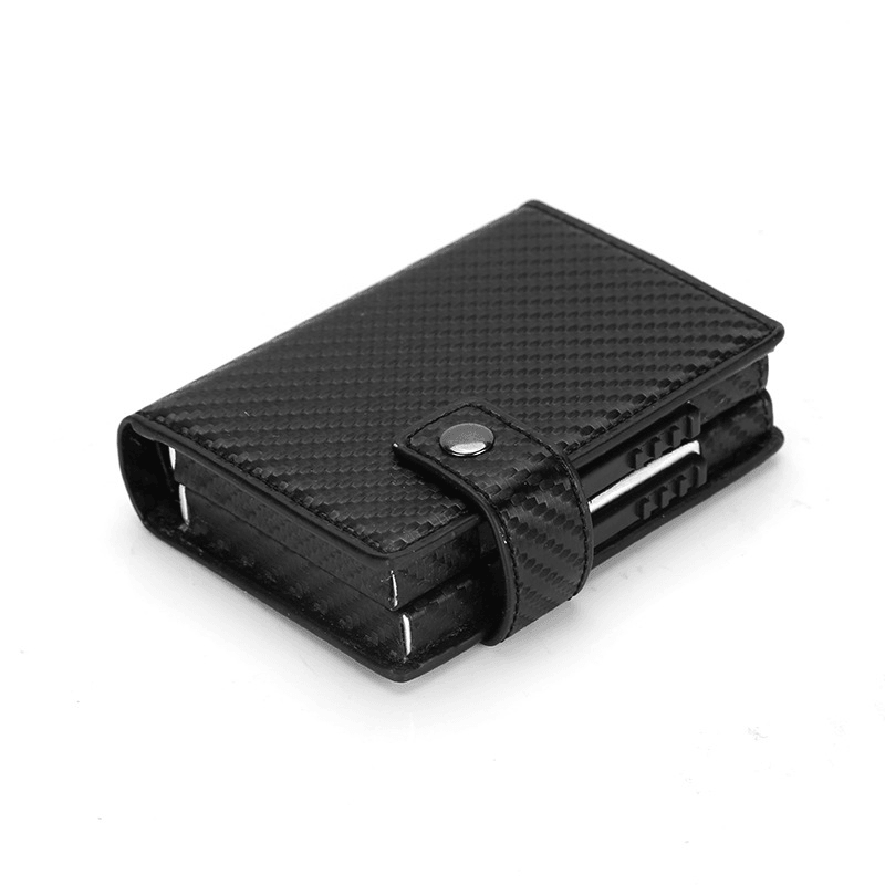 RFID Fashion Leather Card Holder Wallet Men Upgrade Double Box Money Bag - MRSLM