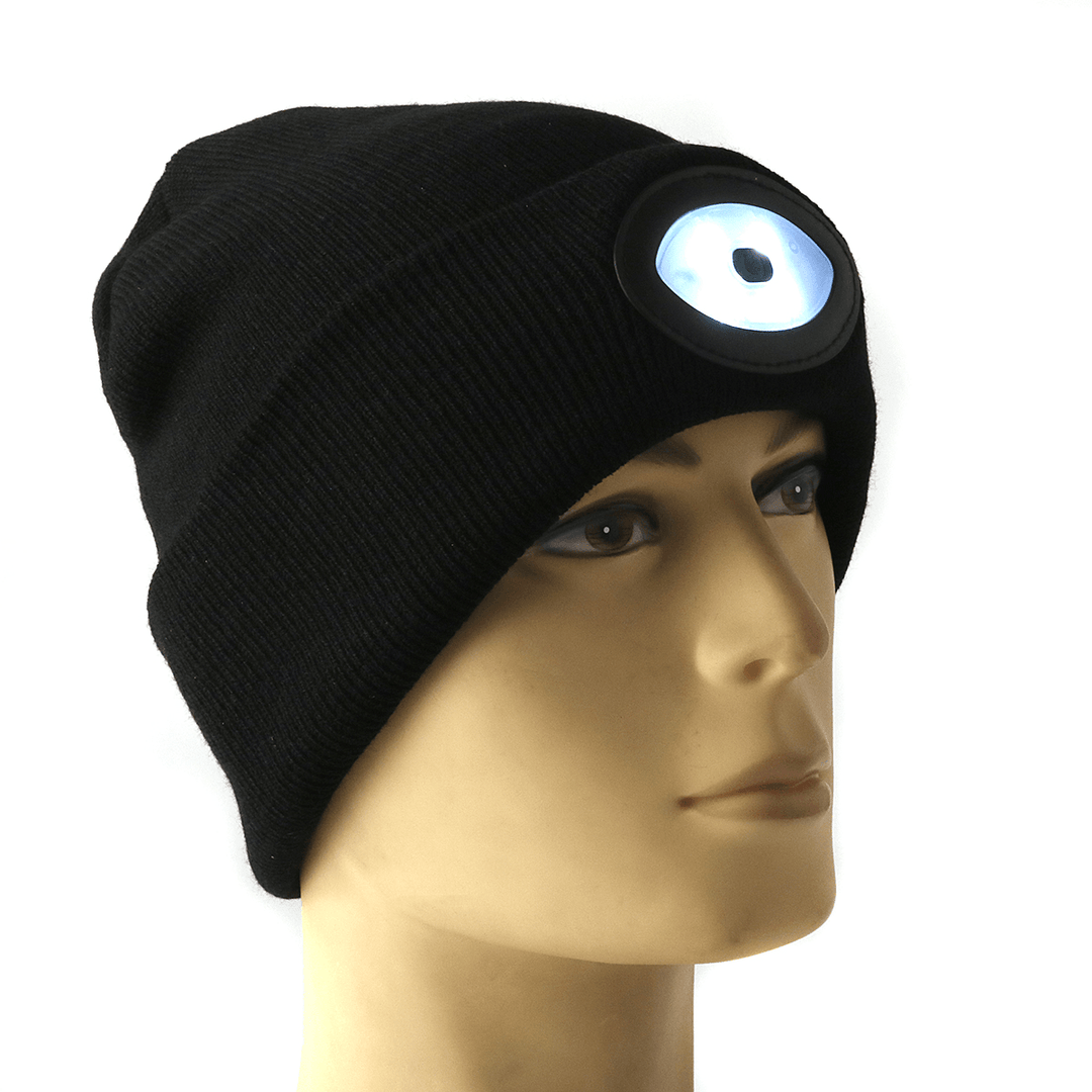 Sports Running 6 LED Beanie Knit Hat Rechargeable Cap Light Camping Climbing Lamp - MRSLM