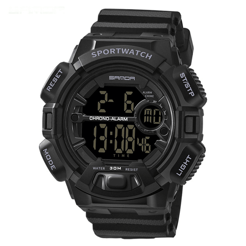 SANDA 319 Digital Watch Luminous Display Calendar Alarm Stopwatch Watch Outdoor Sport Watch - MRSLM