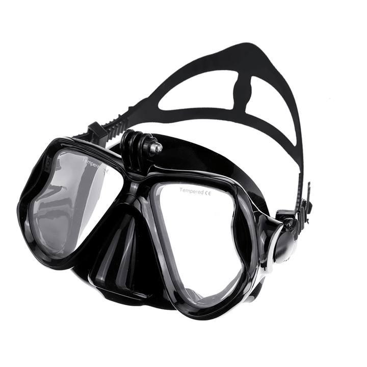 Scuba Diving Mask with Camera Mount Tempered Glass Profession Snorkel Mask Underwater Sport Scuba Gear Equipments - MRSLM