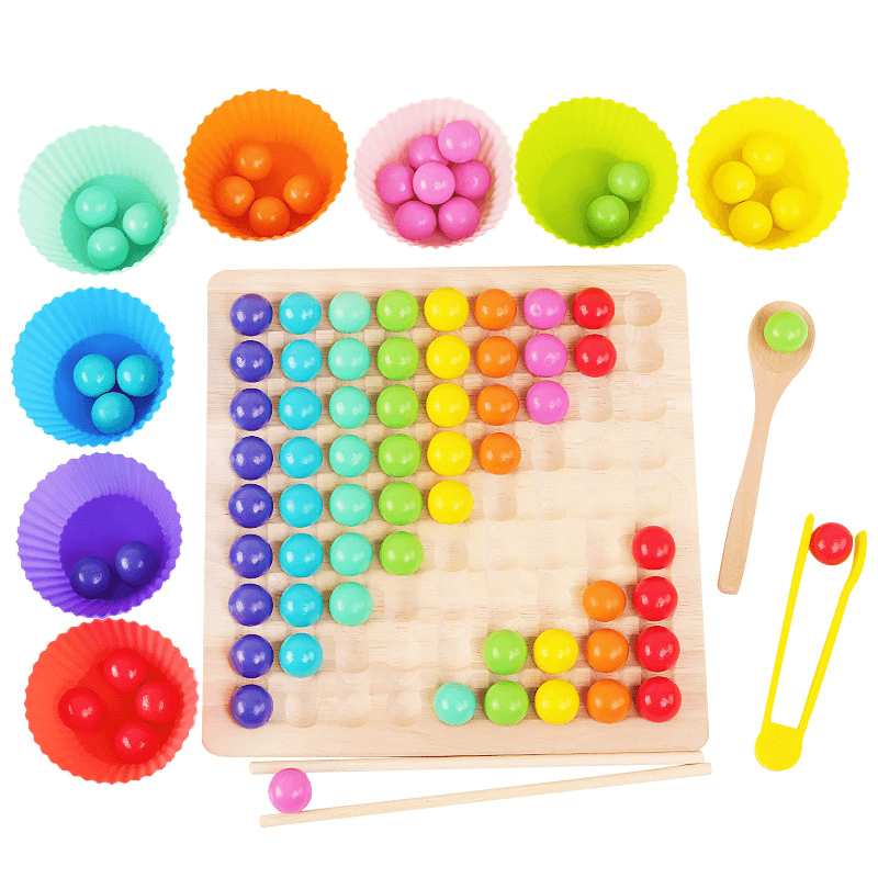 Wooden Beads Toys, Xiaoxiaole, Two in One, Attention Training, Early Education, Children'S Educational Aids - MRSLM