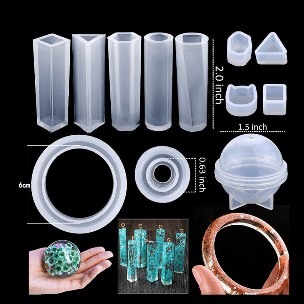 Silicone Casting Resin Molds Set for Resin Jewelry DIY Resin Pendant Bracelet Silicone Casting Mould - MRSLM