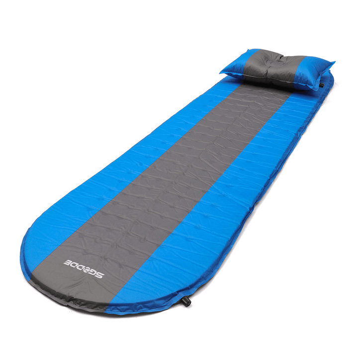 SGODDE Inflatable Sleeping Mat with Pillow Self Inflating Sleeping Pad Roll up Foam Bed Pads for Outdoor Camping Hiking - MRSLM