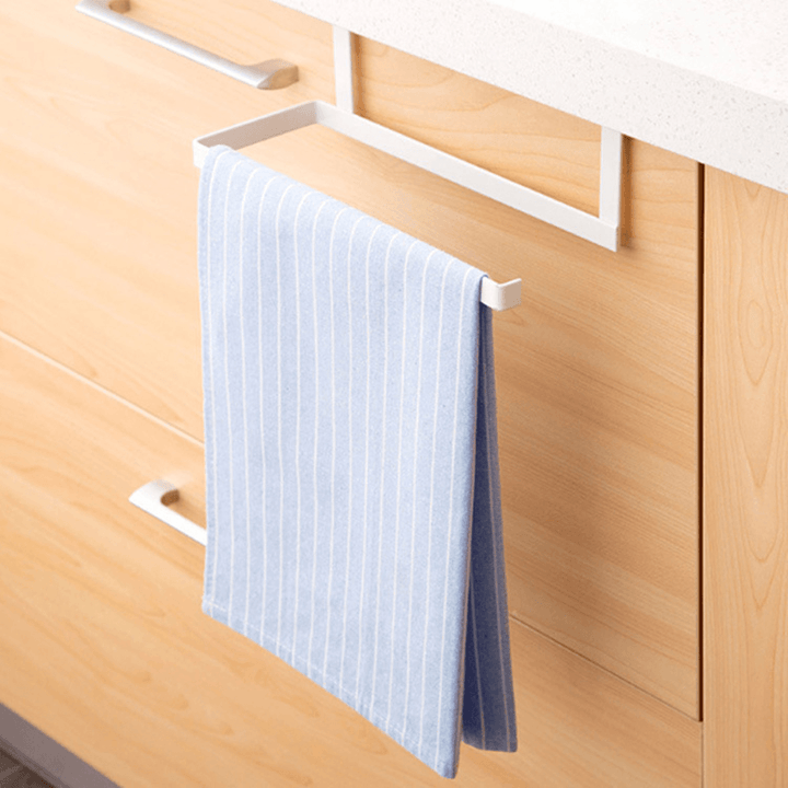 Doors Cabinet Roll Paper Holder Kitchen Towel Hook Wardrobe Towel Rack - MRSLM