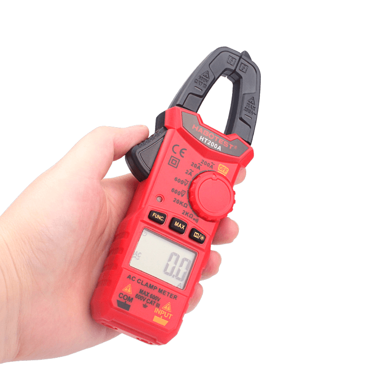 HT200A High Accuracy Mini Digital AC DC Clamp Meter Voltage Current Measurement Amper Clamp Meter - MRSLM