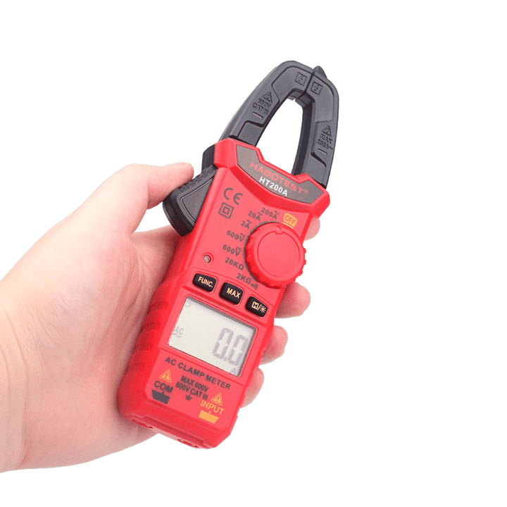 HT200A High Accuracy Mini Digital AC DC Clamp Meter Voltage Current Measurement Amper Clamp Meter - MRSLM