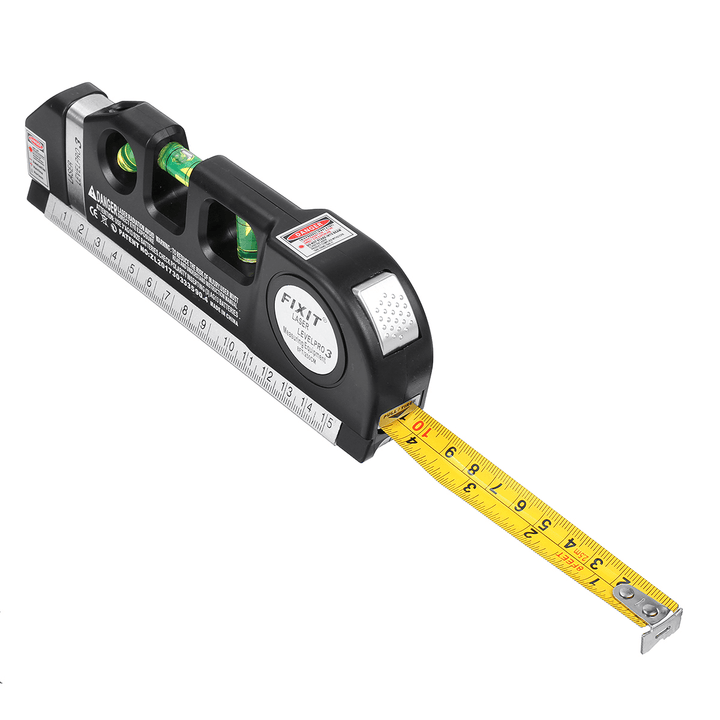 4 in 1 Multipurpose Laser Level Vertical Measuring Tape Aligner Metric Rulers - MRSLM