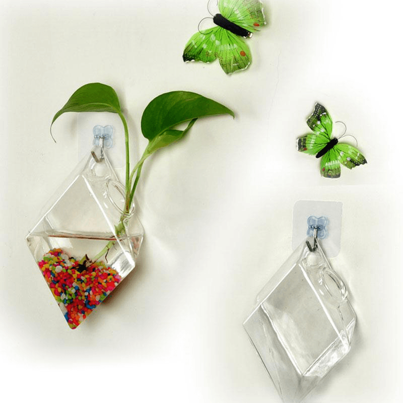 Creative Wall Hanging Transparent Glass Vase Fish Tank Hydroponic Living Room Home Decor - MRSLM