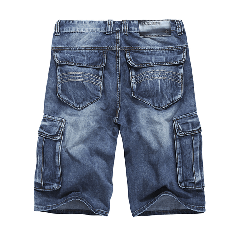 Summer Mens Big Pockets Jeans Loose Street Skateboard Denims Shorts - MRSLM