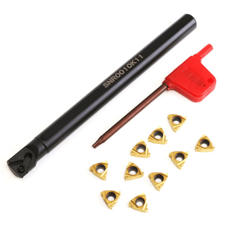 SNR0010K11 Internal Lathe Threading Boring Turning Tool with 10Pcs 11IR A60 Inserts - MRSLM