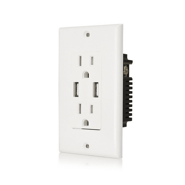 US Wall Socket 2 USB Outlets 2.4A/3.1A/4.2A Charger Socket Wall Socket Panel Switch - MRSLM