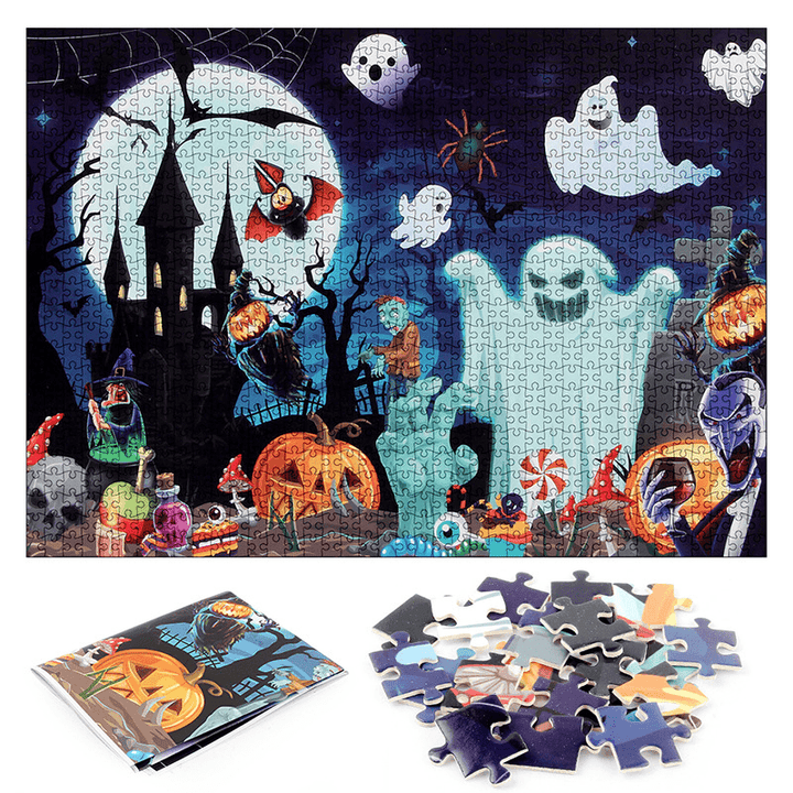 Adult Jigsaw Puzzle 1000 Pieces Halloween Shadowy Castle - MRSLM