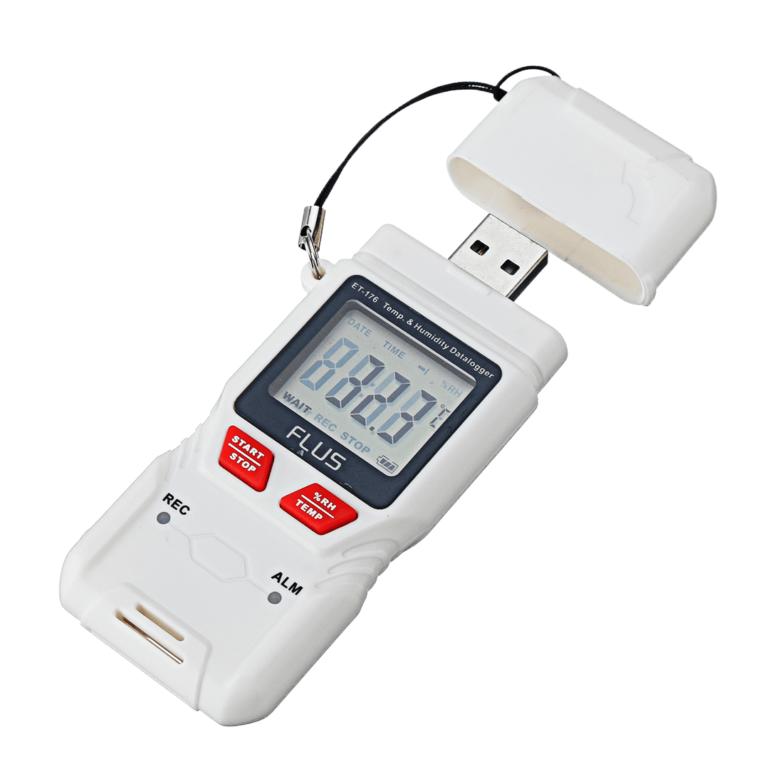 FLUS ET-176 Temperature and Humidity Datalogger with PDF Report USB Interface for Set-Up and Data Transfer to PC - MRSLM