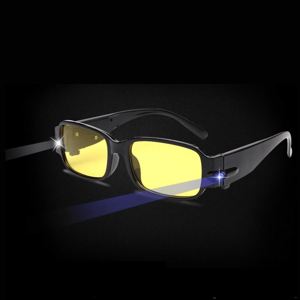 Men Full Frame Multifunction LED Night Vision with Lamp Currency Detector Illumination UV Protection Polarized Sunglasses - MRSLM