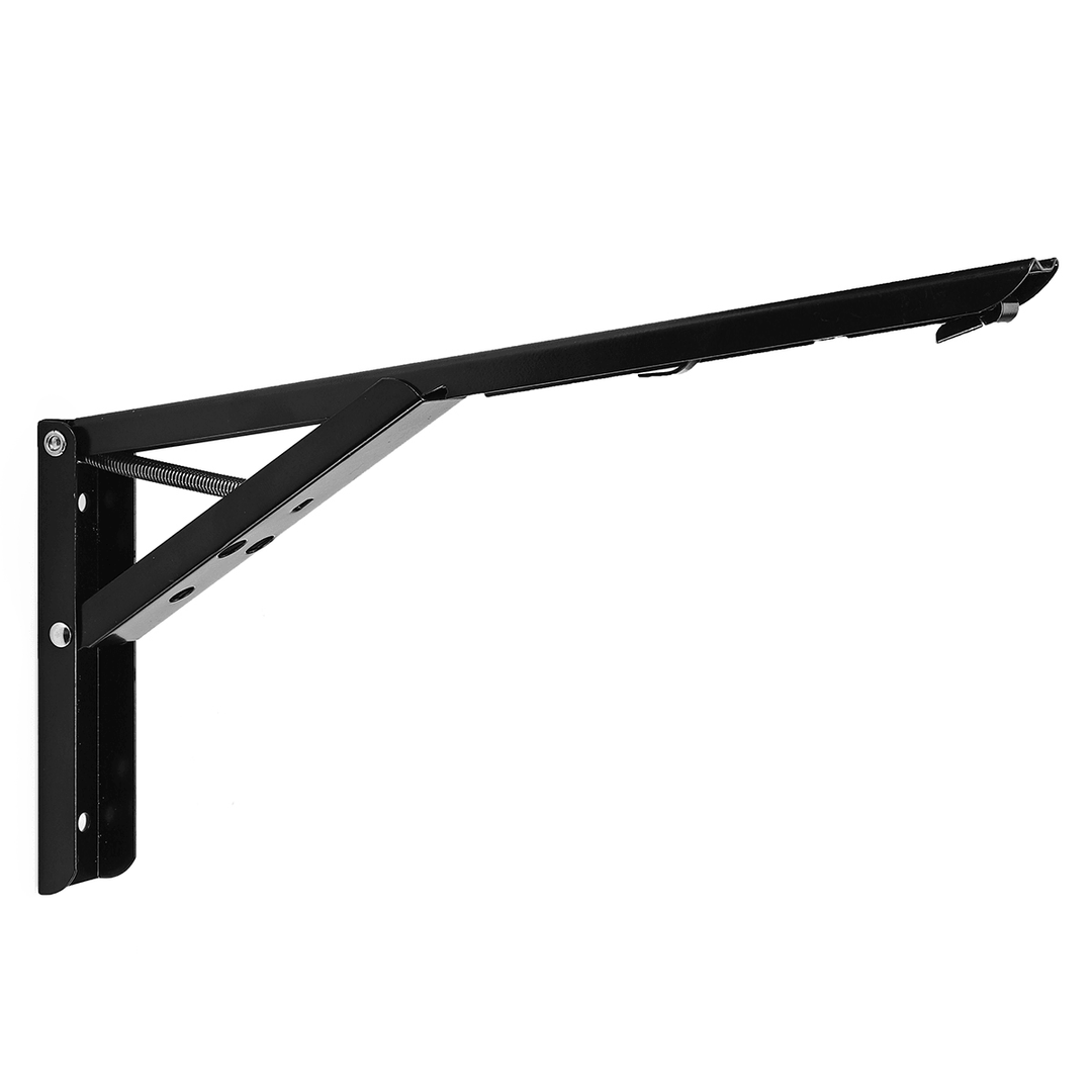 2Pcs 12" L-Shaped Folding Triangle Bracket Storage Table Wall Shelf Bracket Bathroom Shelf - MRSLM