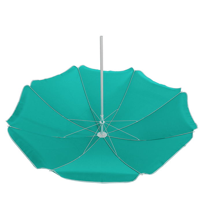 1.8M 8 Ribs Steel Poles Beach Umbrella Adjustable Garden Patio Parasol Sunshade - MRSLM