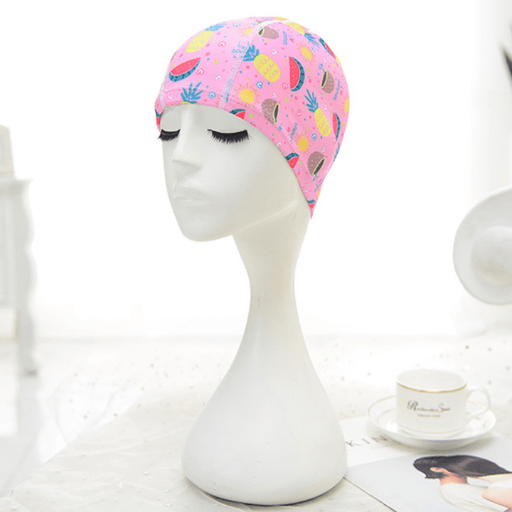 Women Cotton High Elasticity Swimming Cap Turban Hat - MRSLM