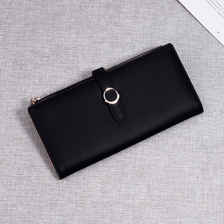 Women Faux Leather Double Fold Fashion Purse Card Holder - MRSLM