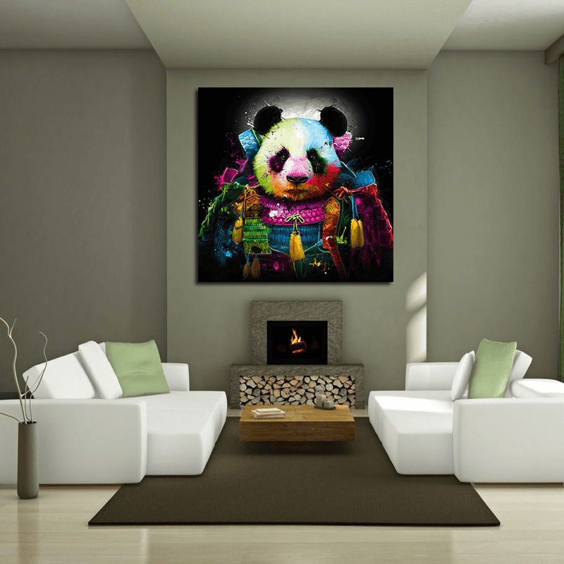 Miico Hand Painted Oil Paintings Animal Panda Paintings Wall Art for Home Decoration - MRSLM