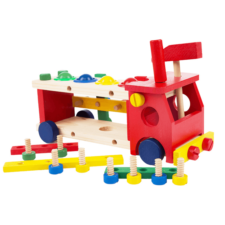 DIY Educational Toys Kids Exercise Practical Wooden IQ Game Car Assemble Building Gift Training Brain Toys - MRSLM