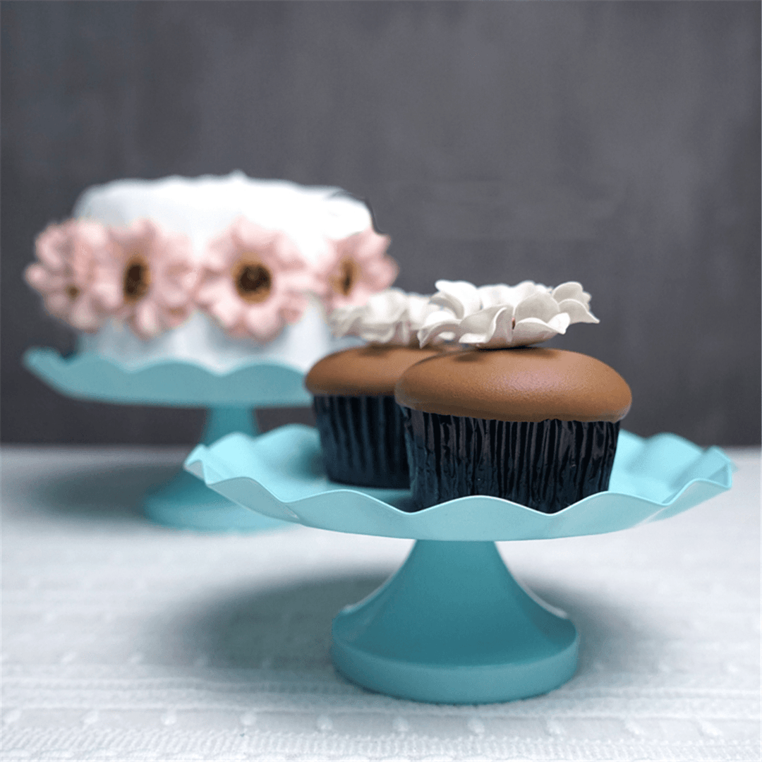 3 Size Blue round Cake Cupcake Stand Pedestal Dessert Holder Wedding Party Decorations - MRSLM