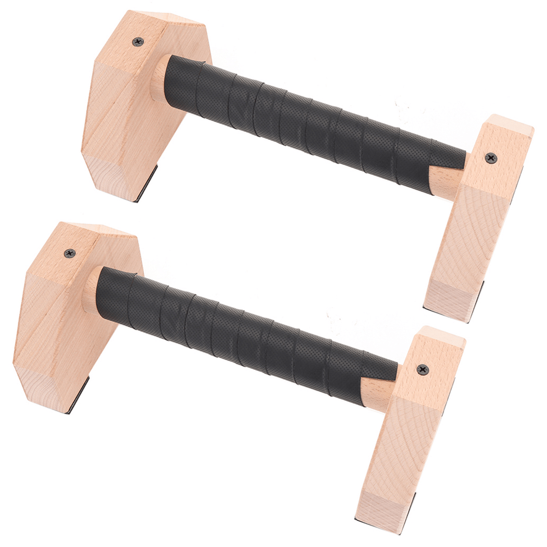 1 Pair Wood Push-Up Bars Calisthenics Gymnastics Parallettes Handstand Fitness Sport - MRSLM