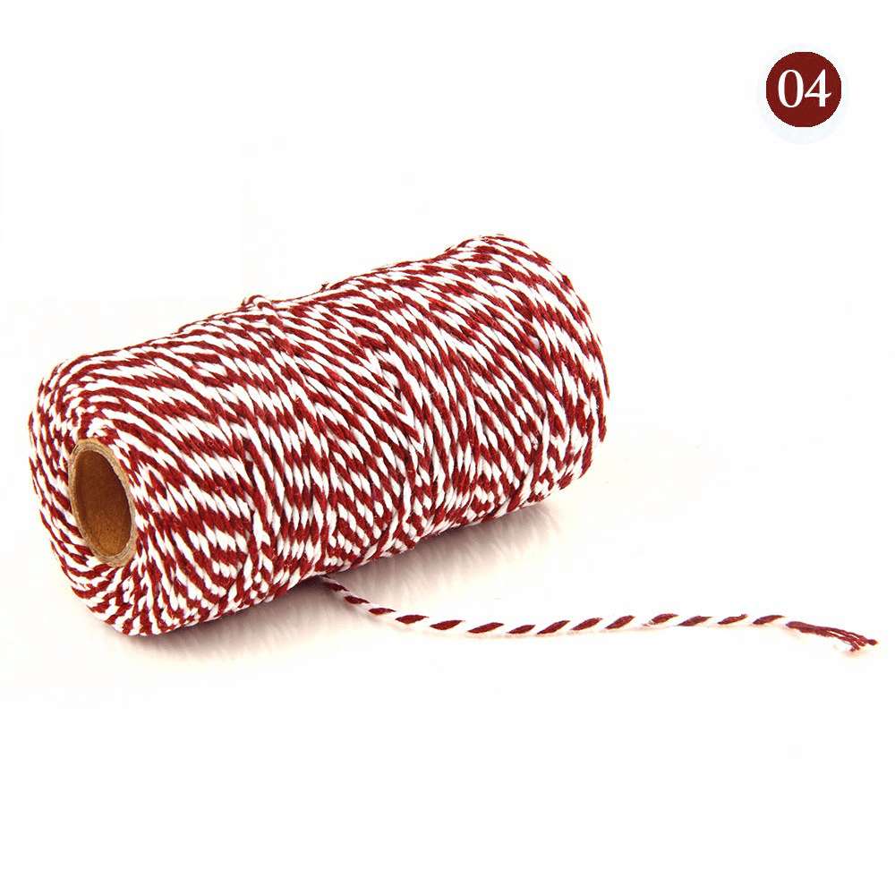 2Mm 100M Two-Tone Cotton Rope DIY Handcraft Materials Cotton Twisted Rope Gift Decor Rope Brush - MRSLM