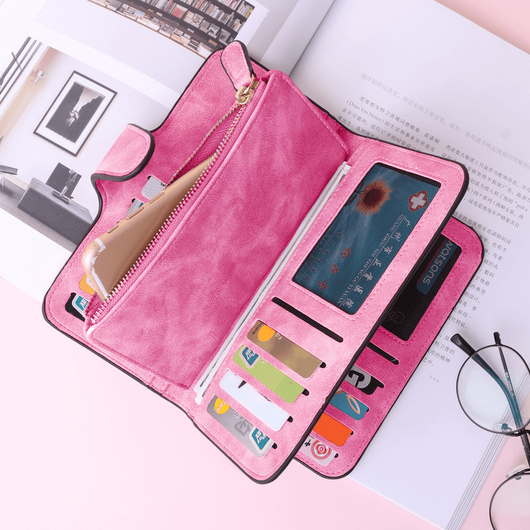 14 Card Slots Woman Four Fold Wallet Purse Card Bag - MRSLM