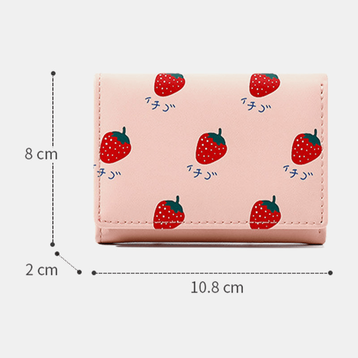 Women 7 Card Slots Trifold Fruit Printed Wallet - MRSLM