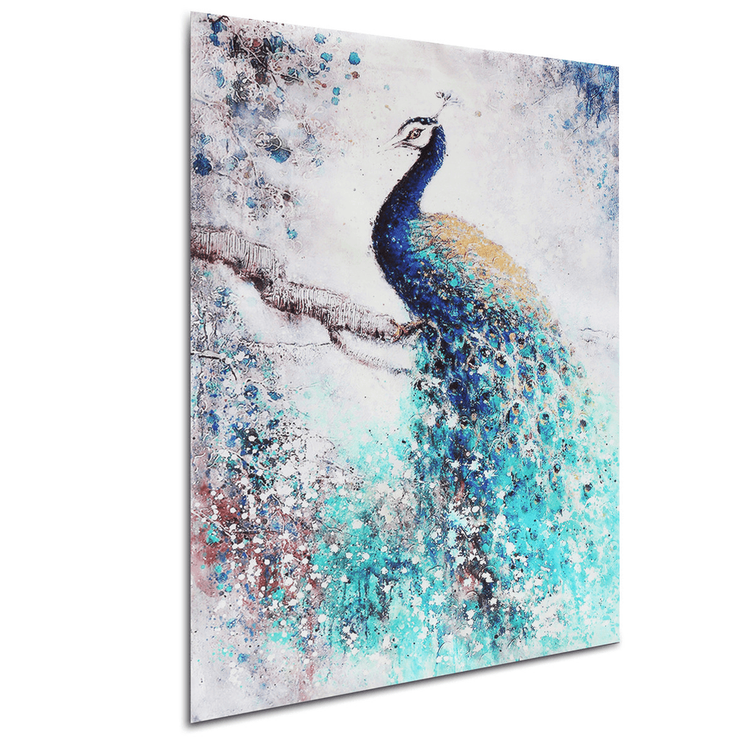 Peacock HD Unframed Canvas Print Peacock Art Paintings Picture Wall Home Decor - MRSLM