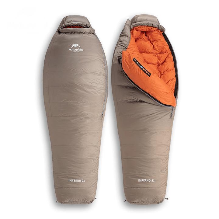 Naturehike 20D 380T Nylon Folding Camping Sleeping Bag Outdoor Adult Single Goose down Sleeping Bag Waterproof Mummy Sleeping Sack - MRSLM