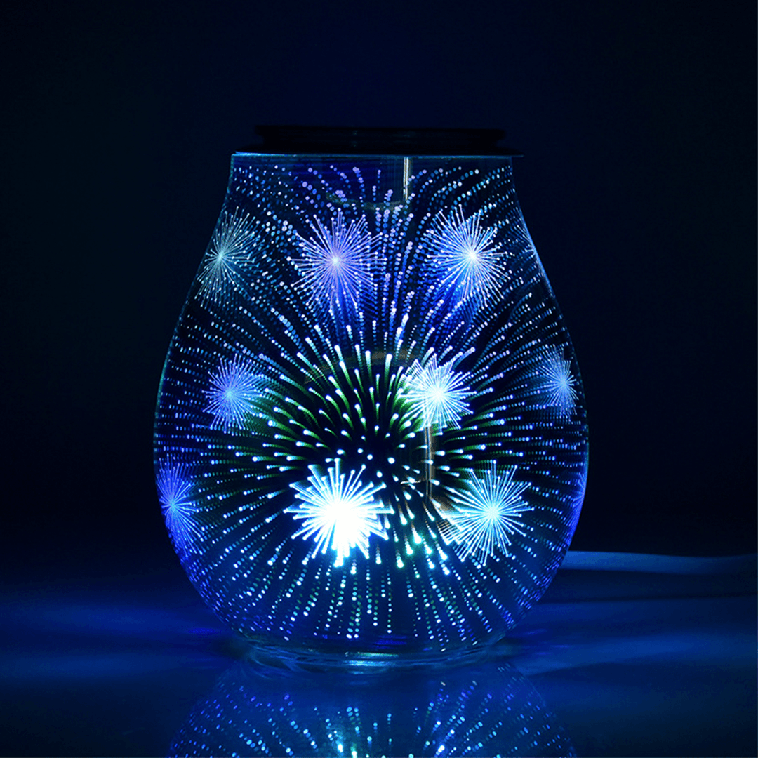 3D Glass Electric Aromatherapy Lamp Firework Pattern Colorful Lights Home Aromatherapy Machine - MRSLM