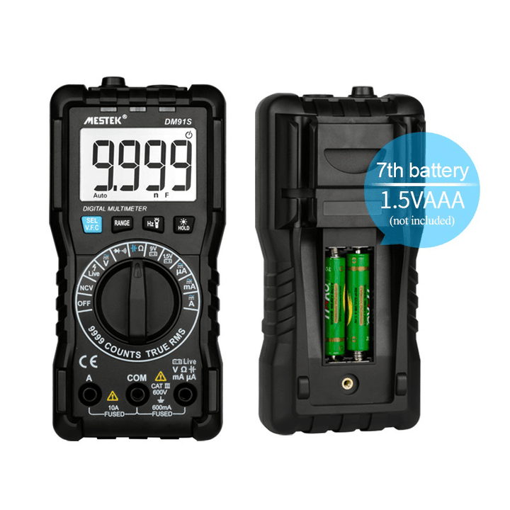 MESTEK DM91S Intelligent Multimeter 9999 Counts Smart Auto Range Tester Multi-Function Multitester - MRSLM