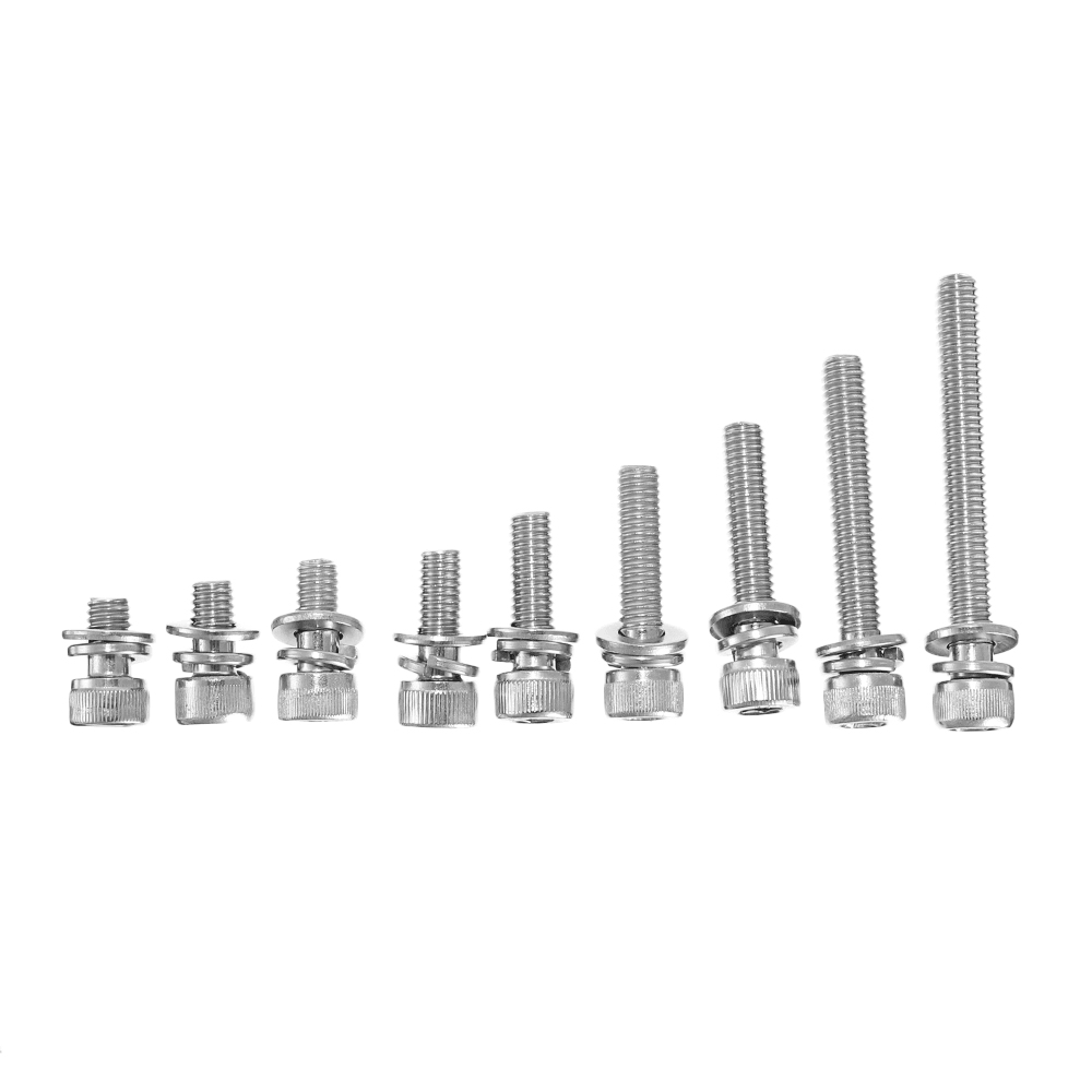 Suleve M6SH3 50Pcs M6 Hex Socket Knurled Cap Head Screw 304 Stainless Steel Bolt Assortment Set - MRSLM