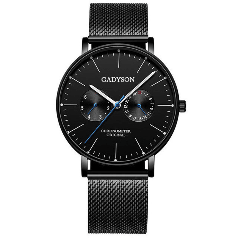 GADYSON A0101 Fashion Men Watch Luminous Display Metal Mesh Belt Business Ultra-Thin Quartz Watch - MRSLM