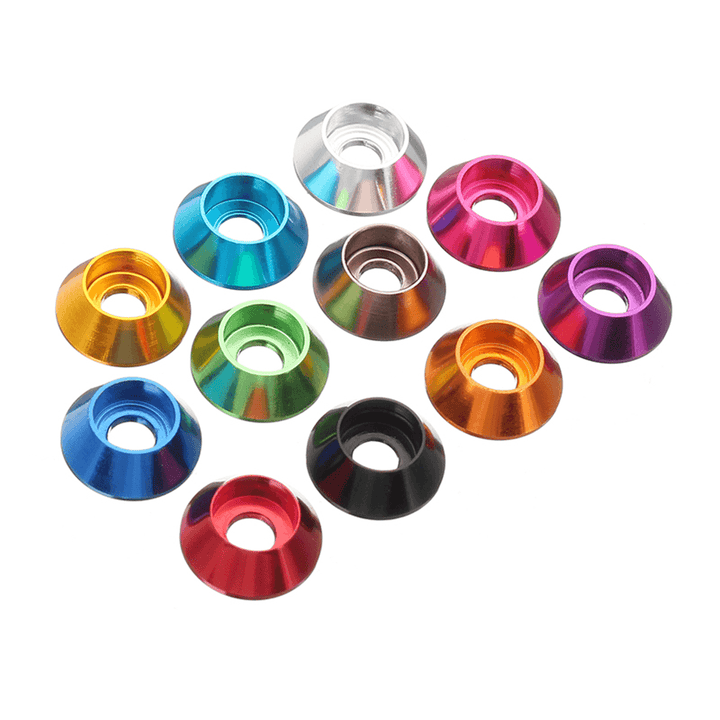 Suleve™ M6AN1 10Pcs M6 Cup Head Hex Screw Gasket Washer Nuts Aluminum Alloy Multicolor - MRSLM