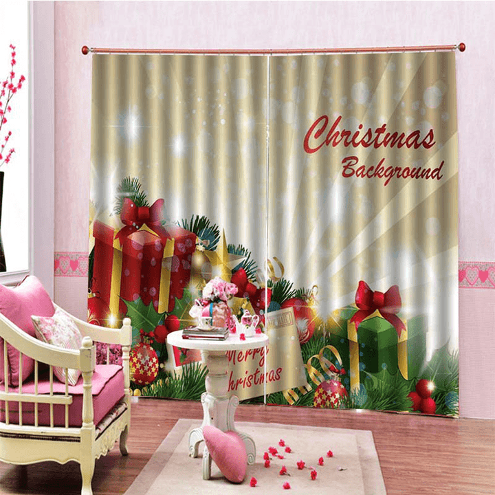 2PCS 3D Print Window Curtain Drapery Door Screen Panel for Christmas Decoration - MRSLM