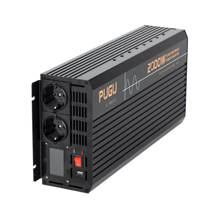 LCD 220V 50HZ Power Inverter 1600W/4000W/5000W/6000W 12V/24VDC to AC Pure Sine Wave Converter EU Socket - MRSLM