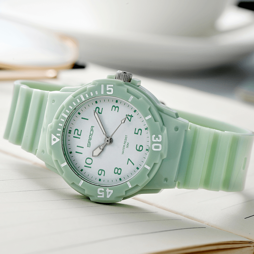 SANDA 6011 Fresh Color Silicone Strap Ultra Light-Weight Women Quartz Watch - MRSLM