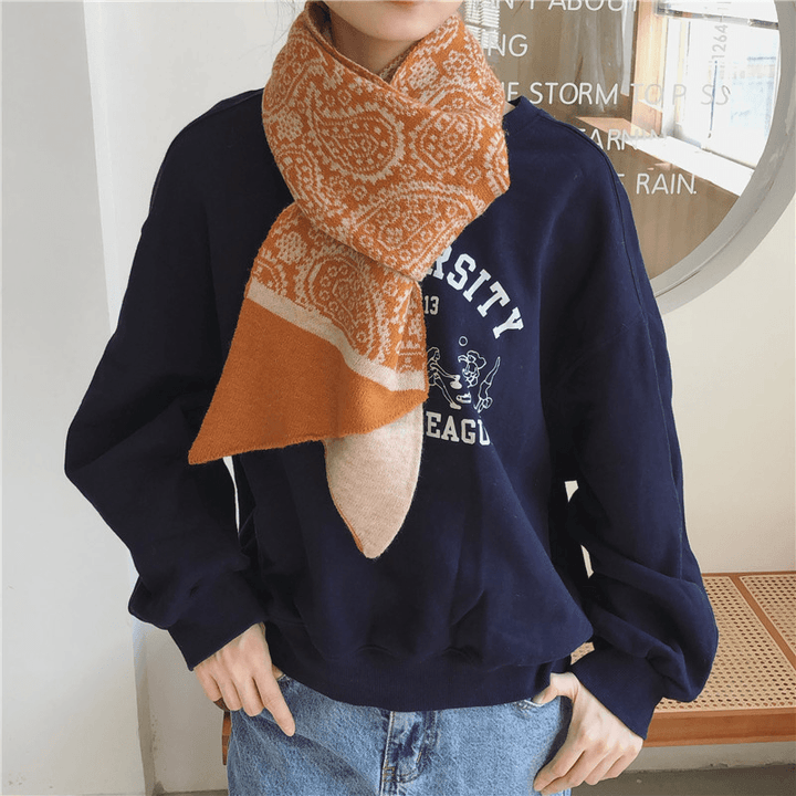 Cashew Flower Thickened Warmth Student Scarf - MRSLM