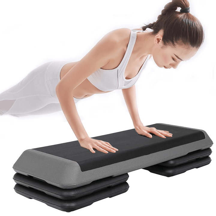 4 Risers 110CM Aerobic Exercise Step Stepper Workout Cardio Fitness Bench - MRSLM