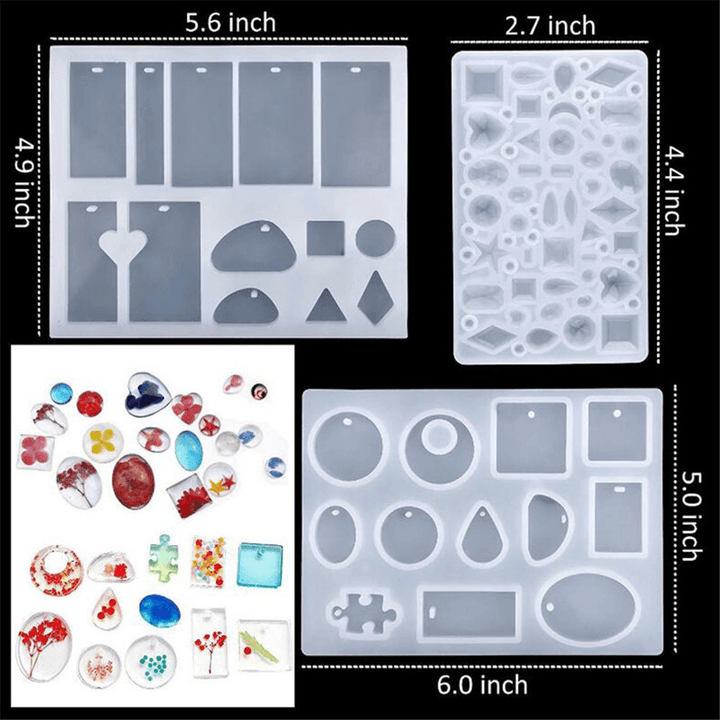 Silicone Casting Resin Molds Set for Resin Jewelry DIY Resin Pendant Bracelet Silicone Casting Mould - MRSLM