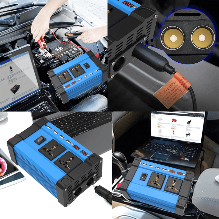 Solar Power System Set 18W Solar Panel 300W Power Inverter 30A Controller Kit Solar Panel Battery Charger - MRSLM