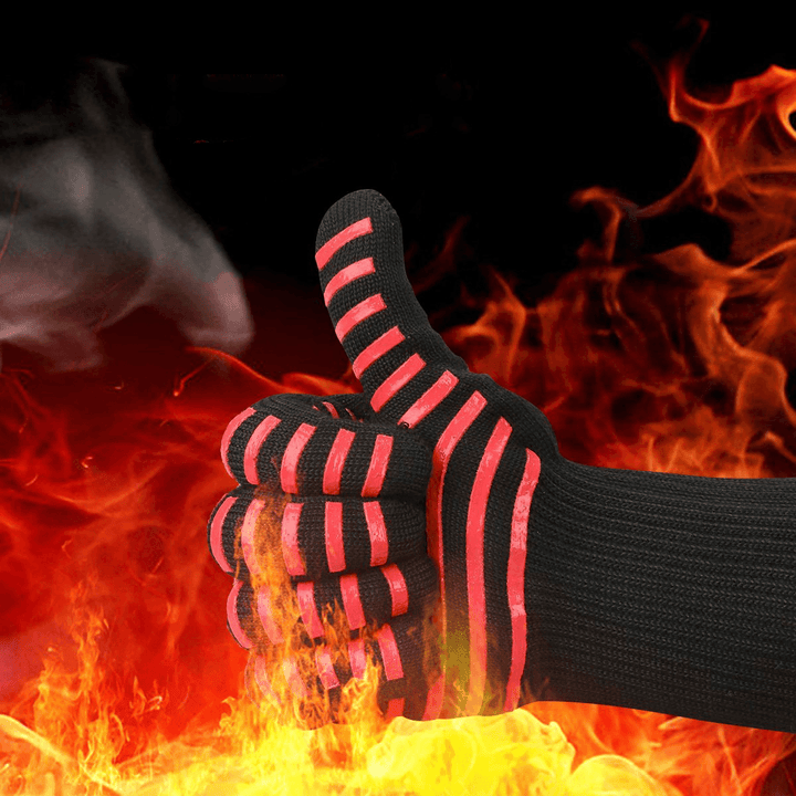 BBQ Flame Retardant Anti-Slip Insulation Waterproof Oil and Cold Protection Heat Preservation Cooking Gloves - MRSLM