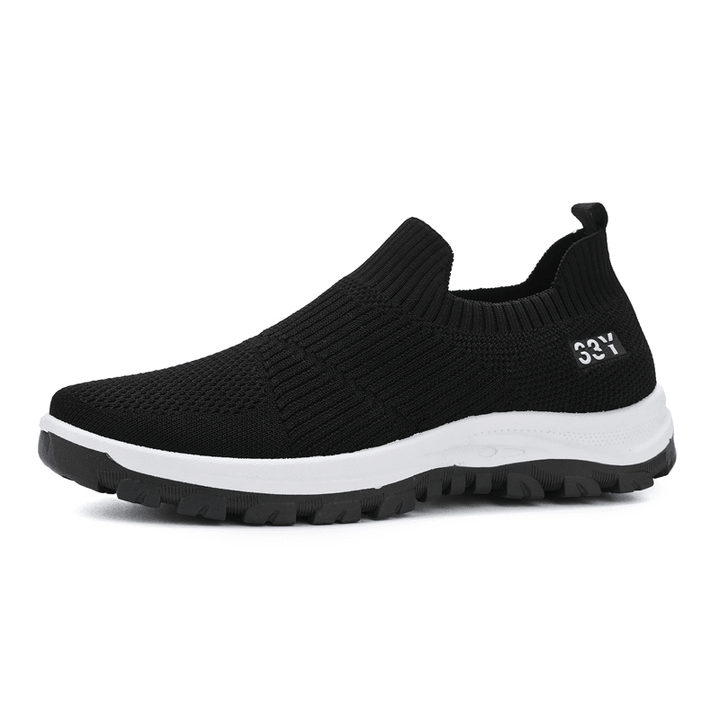 Men Breathable Fabric Non Slip Comfy Slip on Casual Walking Shoes - MRSLM