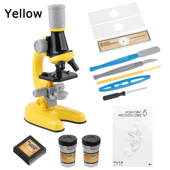 1200X 400X 100X Magnification Kids Microscope Children Science Educational Toy for Science Experiment - MRSLM