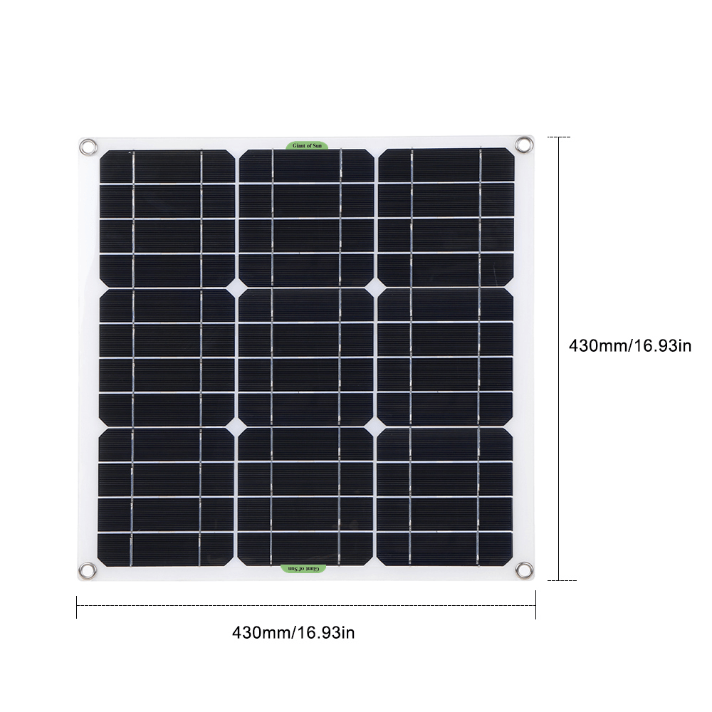 12V 50W PET Flexible Solar Panel Camping Solar Power Bank Battery Charge Systems Kit Complete 10/30/60/100A Controller 12V 24V - MRSLM