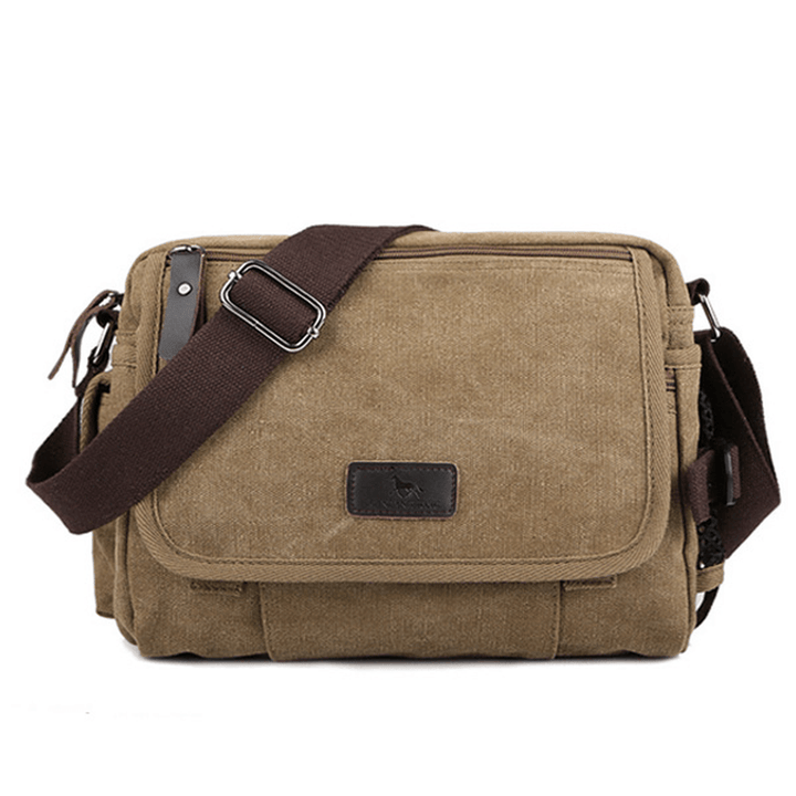 Canvas Outdoor Travel Leisure Shoulder Men Women Retro Capacity Crossbody Bag - MRSLM